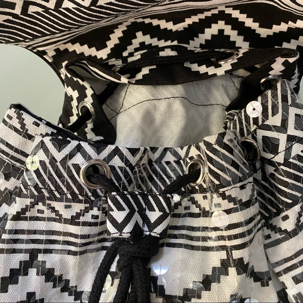 Victoria's Secret Sequin Aztec Backpack Book Bag - Picture 7 of 10